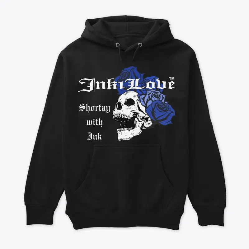 Ink1love Unisex  Skull Blue Rose