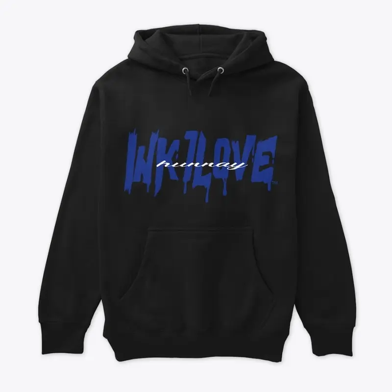 Ink1love Unisex  Blue//White Hoodie